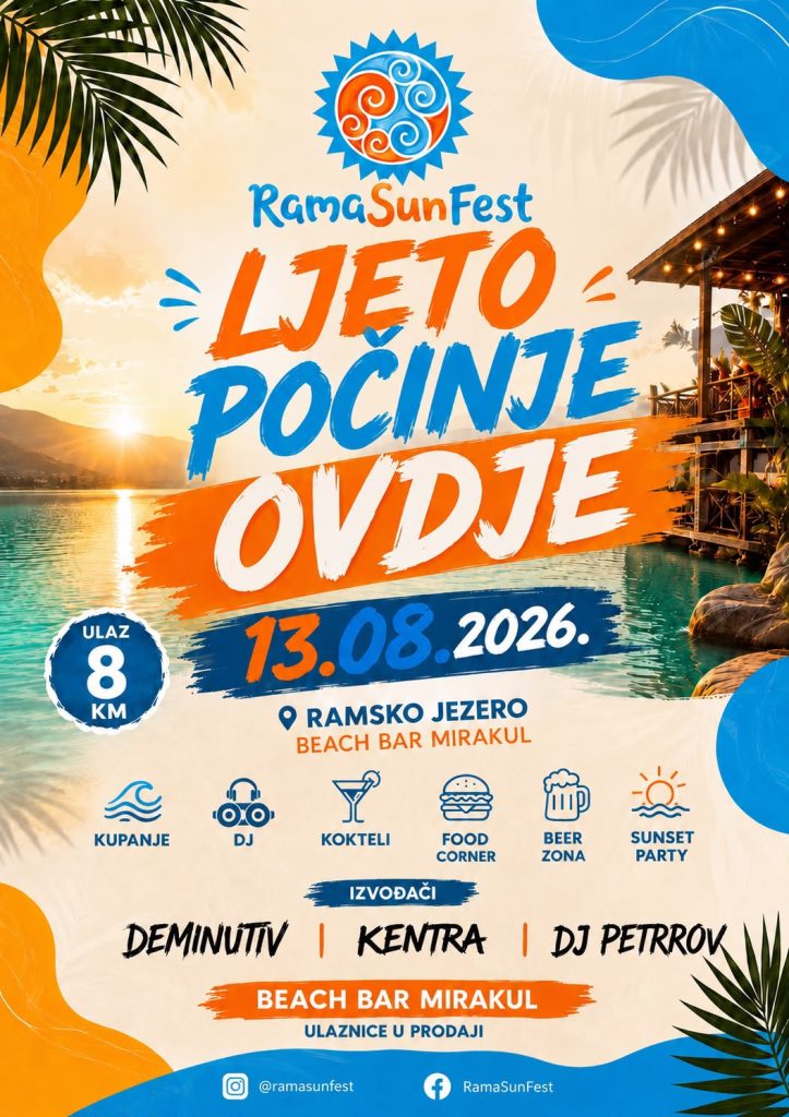 Rama Sun Fest seli na obalu Ramskog jezera – ljeto, glazba i odlična atmosfera!