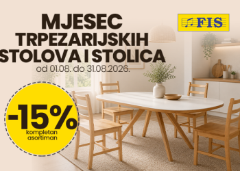 Mjesec trpezarijskih stolova i stolica u FIS centrima