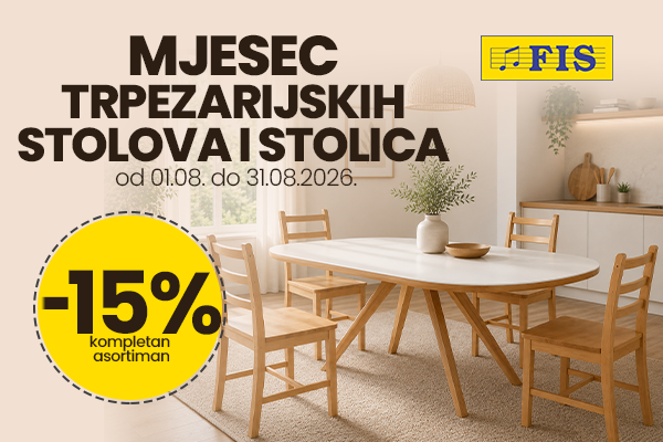 Mjesec trpezarijskih stolova i stolica u FIS centrima