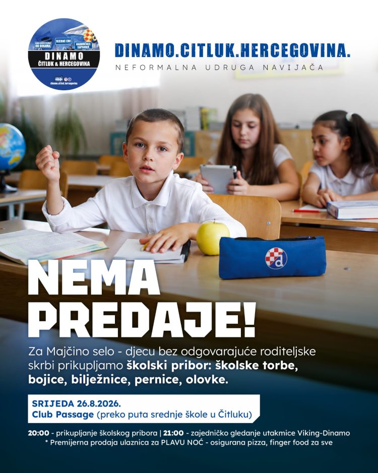 NEMA PREDAJE | Navijači Dinama iz Čitluka organiziraju humanitarnu akciju za djecu Majčina sela