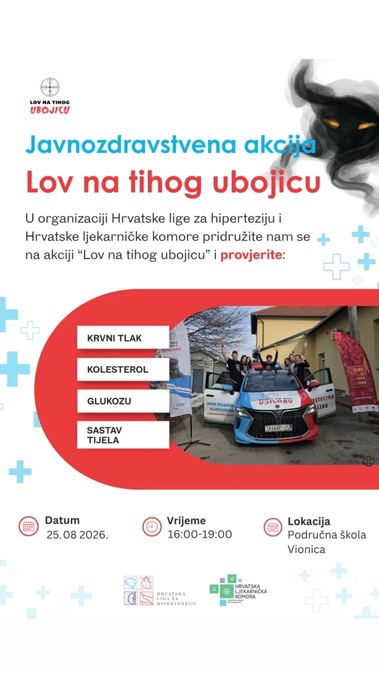 LOV NA TIHOG UBOJICU – Danas na Vionici besplatni pregledi za sve
