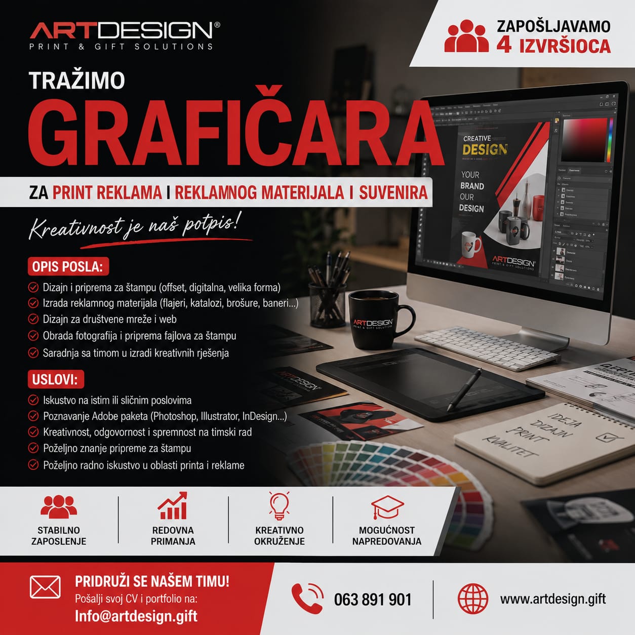 NATJEČAJ ZA POSAO | ART DESIGN traži grafičke dizajnere NATJEČAJ ZA POSAO | ART DESIGN traži grafičke dizajnere