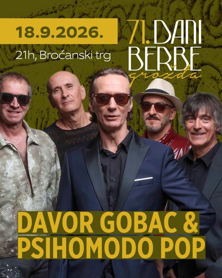 71. DANI BERBE GROŽĐA | Psihomodo Pop i Davor Gobac otvaraju manifestaciju uz rock’n’roll spektakl