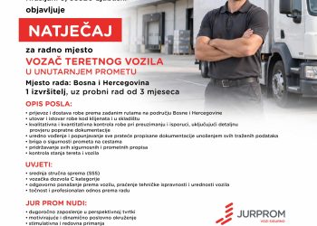 JUR-PROM ZAPOŠLJAVA Natječaj za posao vozača teretnog vozila u unutarnjem prometu