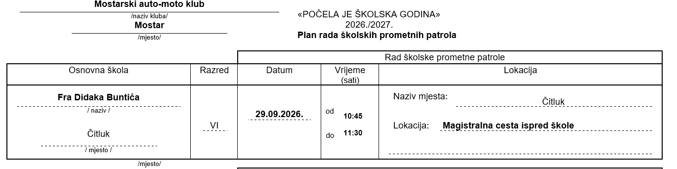 “Počela je školska godina” │Prometno-preventivna akcija 29. rujna u Čitluku “Počela je školska godina” │Prometno-preventivna akcija 29. rujna u Čitluku