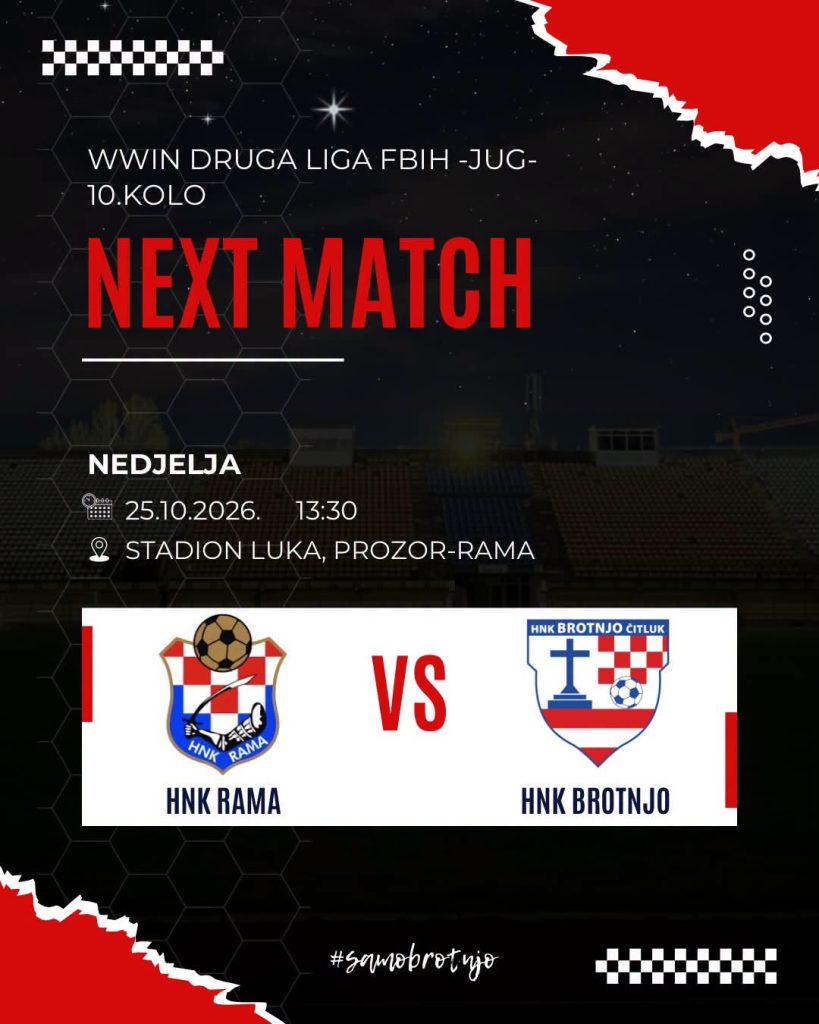 HNK Brotnjo u nedjelju gostuje kod Rame: Bijelo-crveni traže povratak na pobjedničke staze