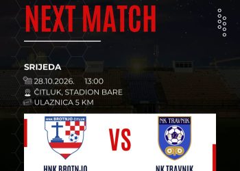 HNK Brotnjo u borbi za osminu finala Kupa BiH: U srijedu na Barama gostuje NK Travnik