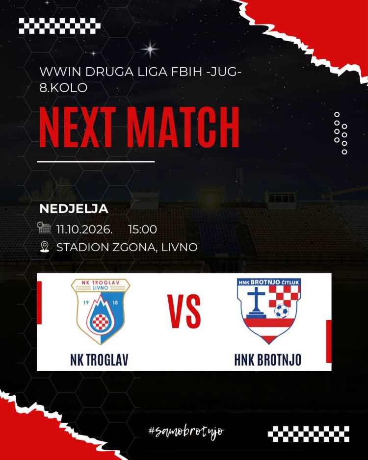 HNK Brotnjo u nedjelju gostuje kod vodećeg Troglava u Livnu: Pred Brotnjacima zahtjevan derbi