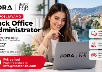 OGLAS ZA POSAO: Tvrtka Master F&B BH zapošljava Back Office Administratora u Mostaru