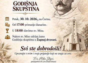 Humanitarna udruga fra Didak Buntić poziva na Godišnju skupštinu na Čerinu