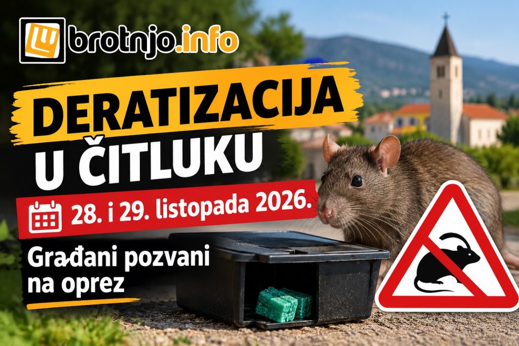 Deratizacija u Čitluku 28. i 29. listopada: Građani pozvani na oprez